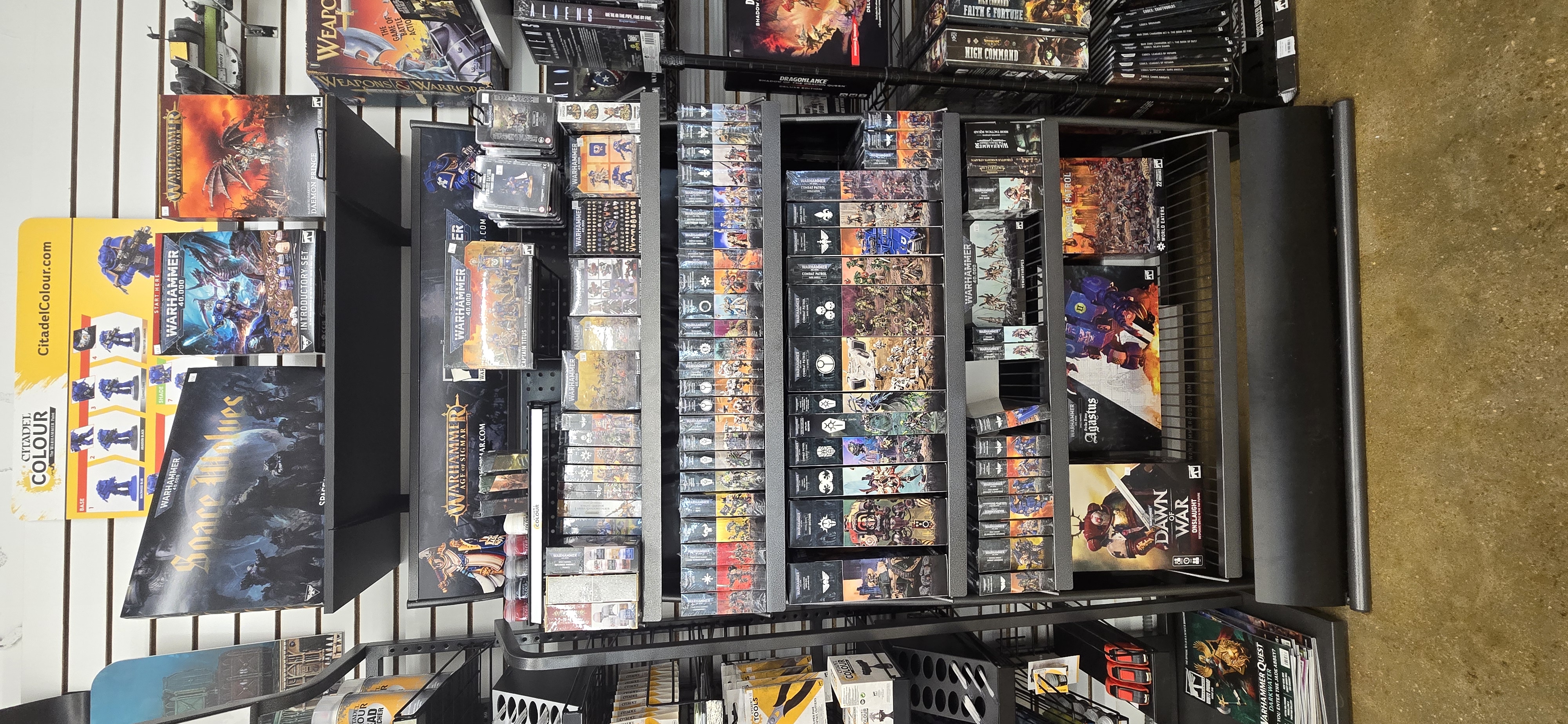 Warhammer shelf closeup at Centerpoint